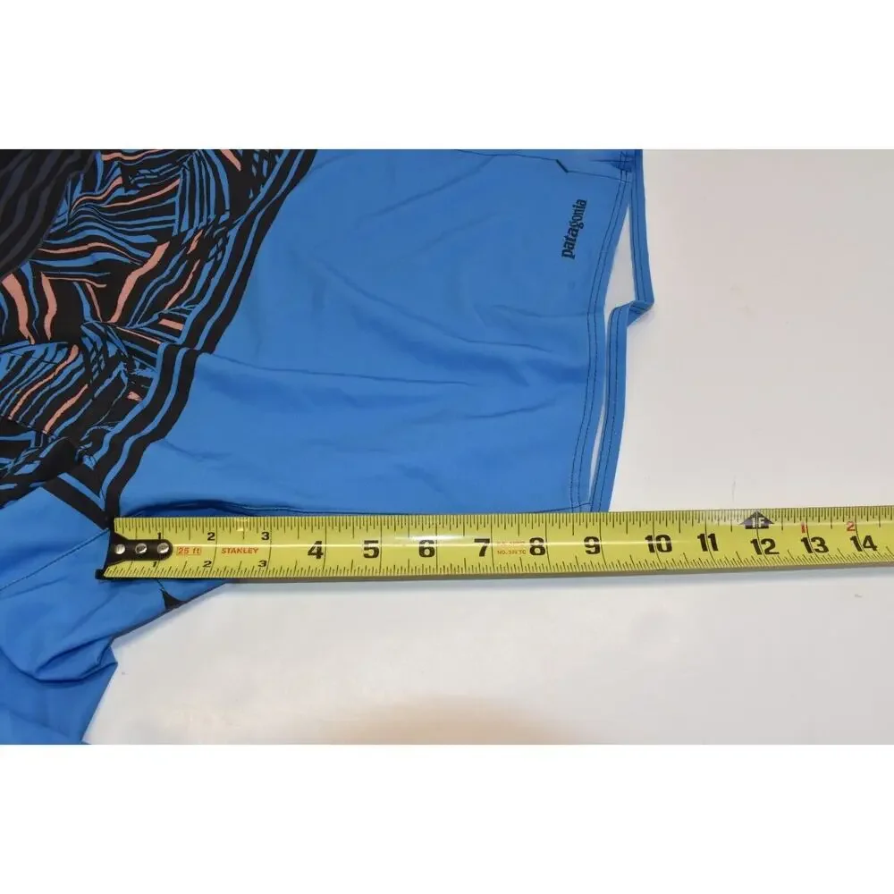 PATAGONIA Board Short Adult Size 38 Blue Rain‎ Fern Stripe Port Drawstring Mens